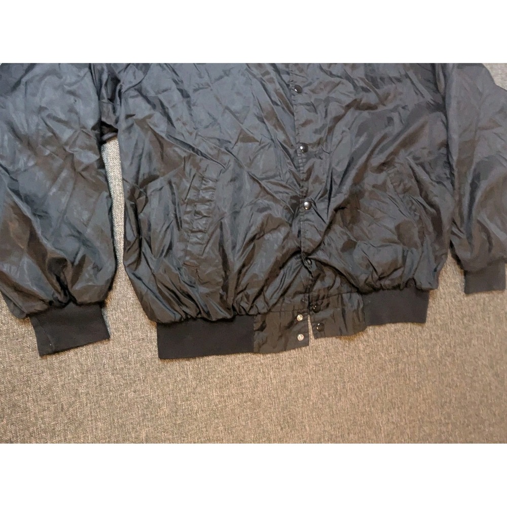 Vintage Hartwell Windbreaker Jacket Men's 2XL Black Long Sleeve Varsity Style - Picture 3 of 10
